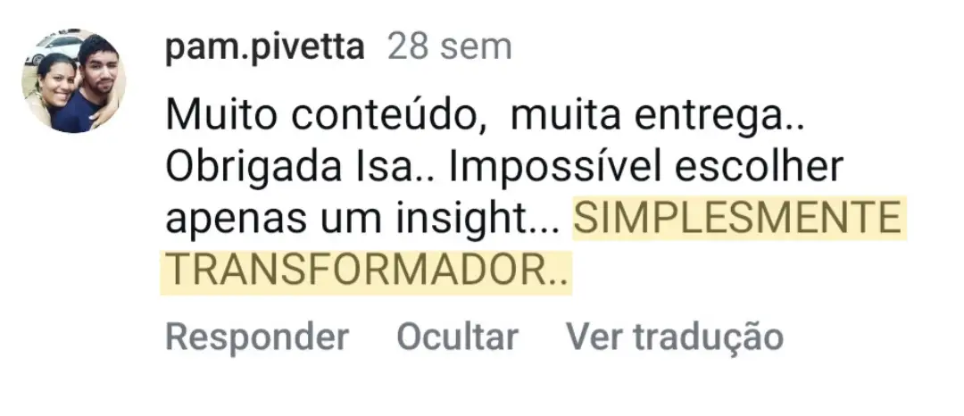 Depoimento de aluna